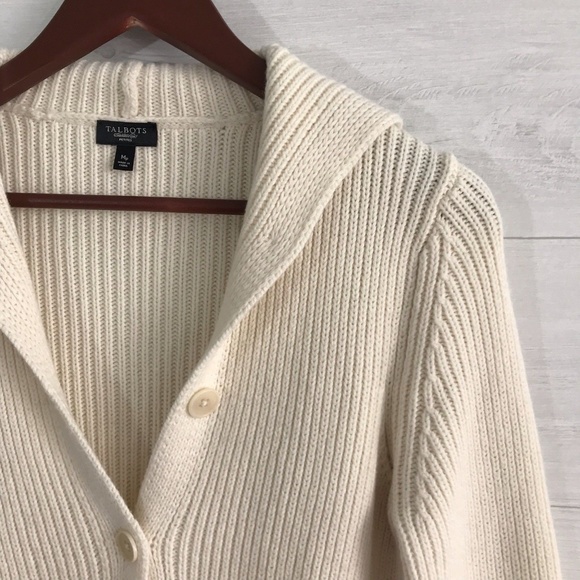 Talbots MP Lambswool Slight Balloon Slv Cardigan - Picture 2 of 6